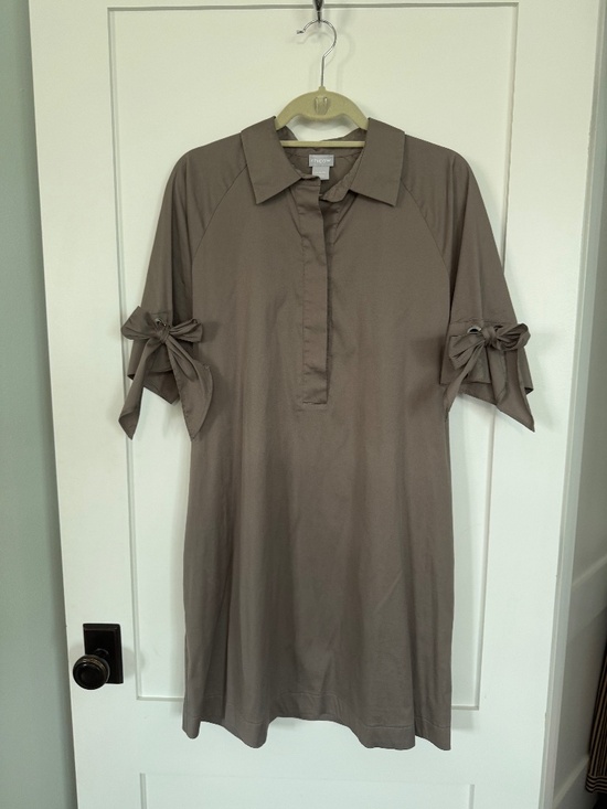 Chico's Dresses & Skirts - Chico's Taupe Tie Sleeve Shift Dress Size 1 (US Size 10)